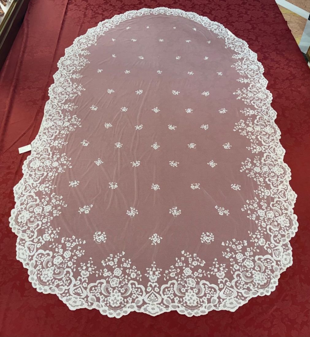Manto novia mano seda 180*300