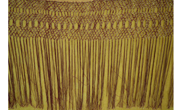 Mantón mano seda 140cm fleco combinado
