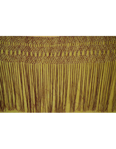Mantón mano seda 140cm fleco combinado