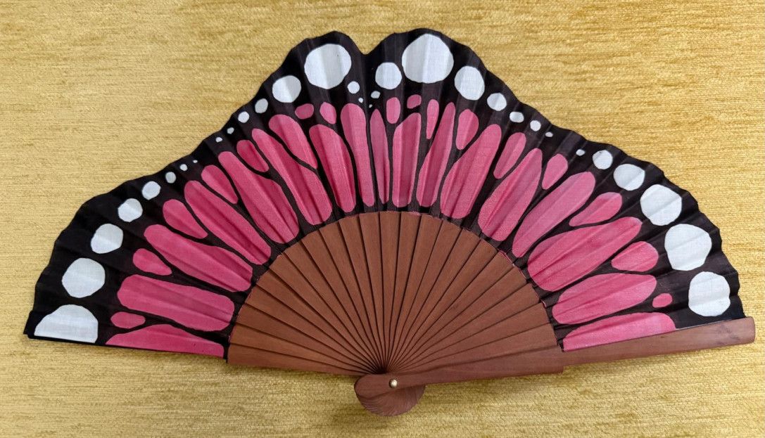 Abanico peral ala mariposa rosa