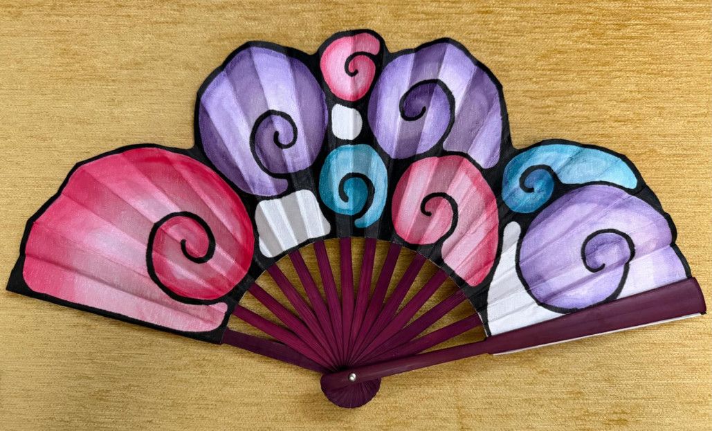 Abanico espiral multicolor