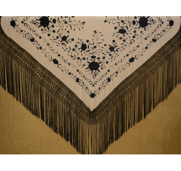 Mantón mano seda 140cm 2
