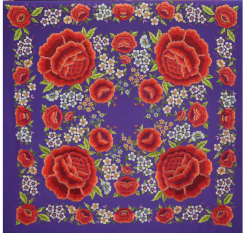 Mantón mano seda 140cm 2