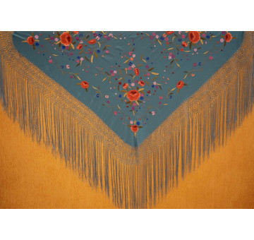 Mantón mano seda 115cm 2