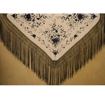 Mantón mano seda 115cm 2