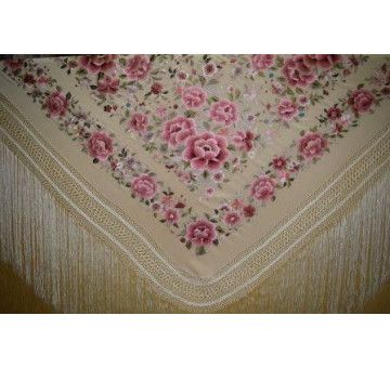 Mantón mano seda 140cm 2