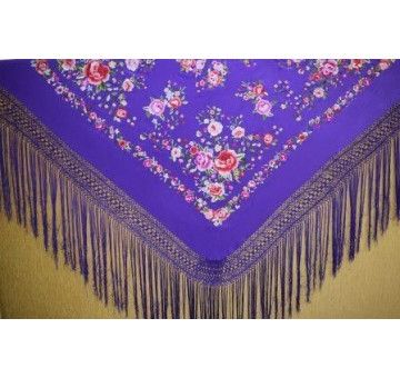 Mantón mano seda 140cm 2