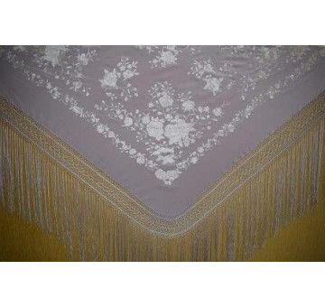 Mantón mano seda 140cm 2