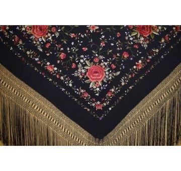Mantón mano seda 140cm 2