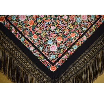 Mantón mano seda 140cm 2