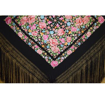Mantón mano seda 145cm 2