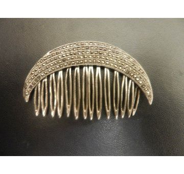 Peinecillo plata con marcasitas 7*1,2 cm