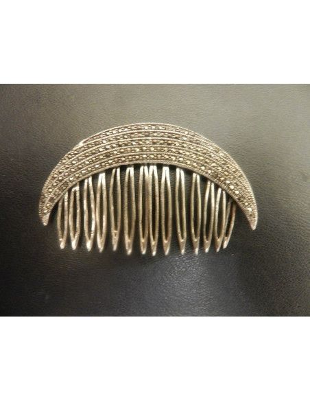 Peinecillo plata con marcasitas 7*1,2 cm
