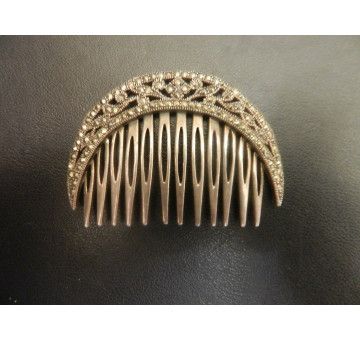 Peinecillo plata con marcasitas 6*1 cm