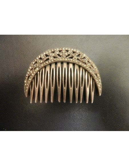 Peinecillo plata con marcasitas 6*1 cm