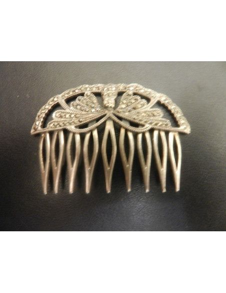 Peinecillo plata con marcasitas 6,5*2 cm