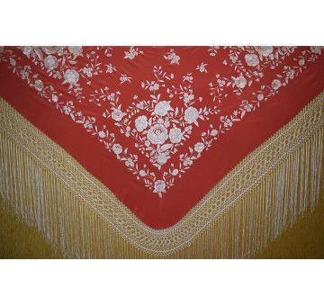 Mantón mano seda 145cm 2