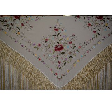 Mantón mano seda 140cm 2