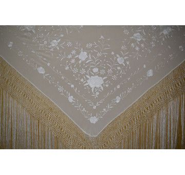 Mantón mano seda 140cm 2