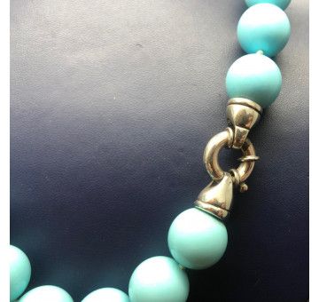 Collar perlas turquesa 45cm 16mm 2