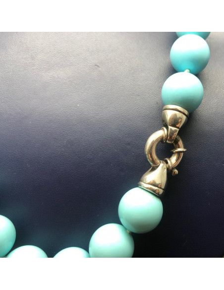 Collar perlas turquesa 45cm 16mm