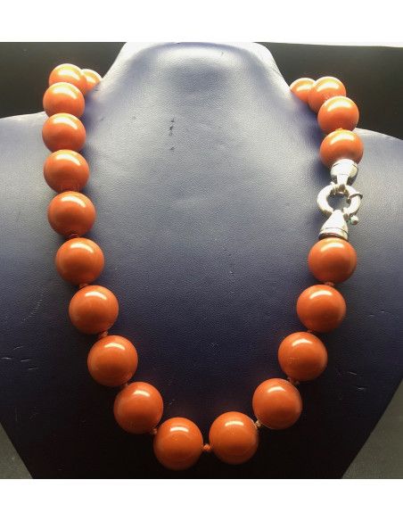 Collar perla coral 45cm 16mm