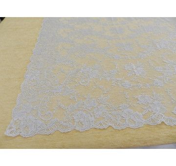 Mantilla bordada a máquina plata metalizada 115*200 2