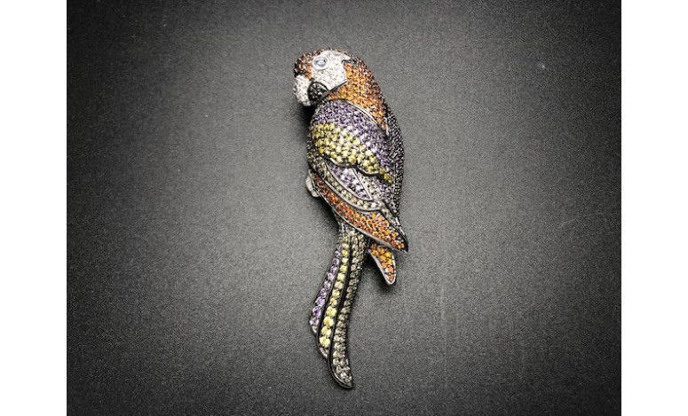 Broche loro plata circonitas colores
