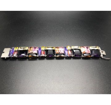 Pulsera cristal colores rodio 2