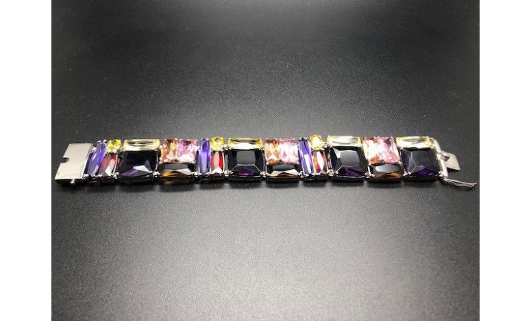 Pulsera cristal colores rodio