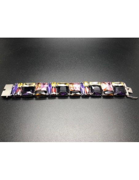 Pulsera cristal colores rodio