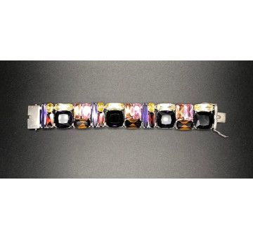 Pulsera cristal colores rodio
