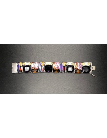 Pulsera cristal colores rodio