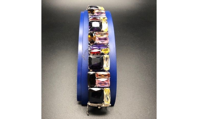 Pulsera cristal colores rodio