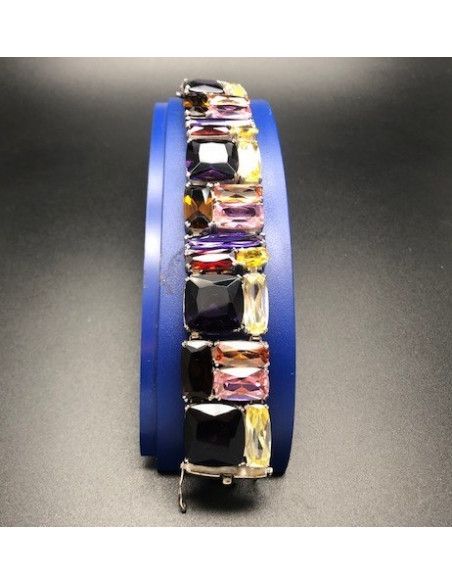 Pulsera cristal colores rodio