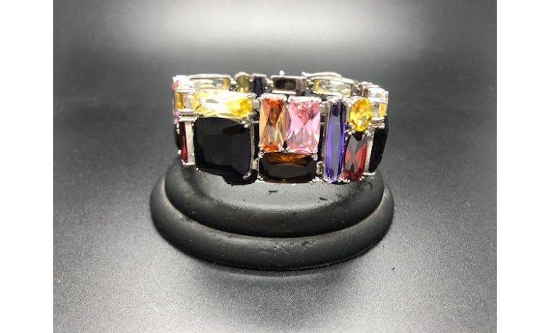 Pulsera cristal colores rodio