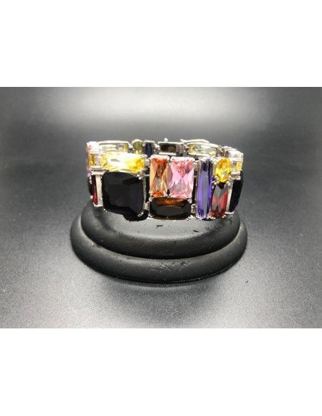 Pulsera cristal colores rodio