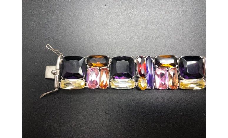 Pulsera cristal colores rodio
