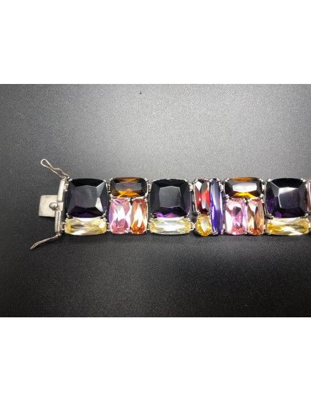 Pulsera cristal colores rodio