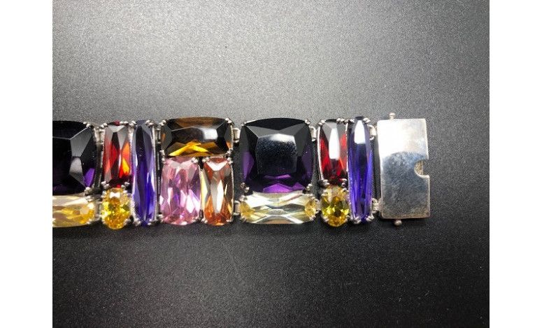 Pulsera cristal colores rodio