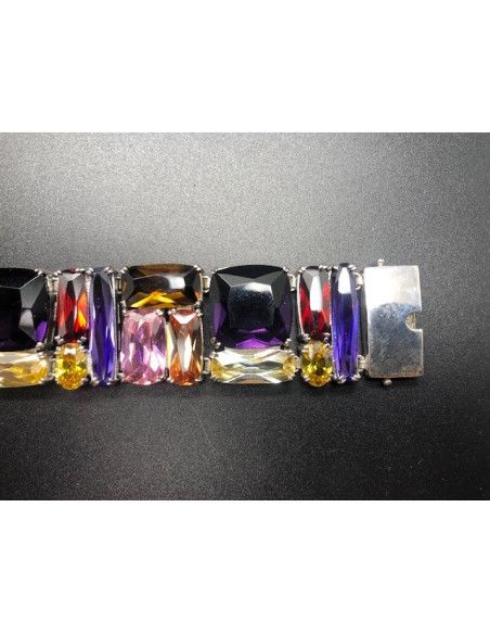 Pulsera cristal colores rodio