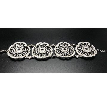 Pulsera ancha circonitas rodio 2