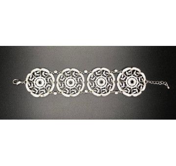 Pulsera ancha circonitas rodio