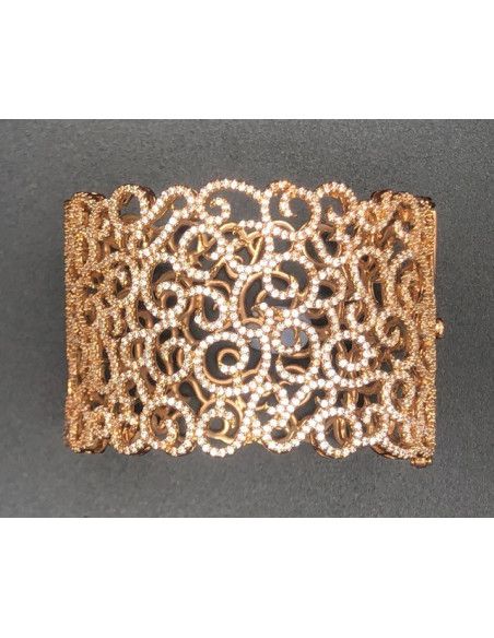 Pulsera ancha rígida oro rosa