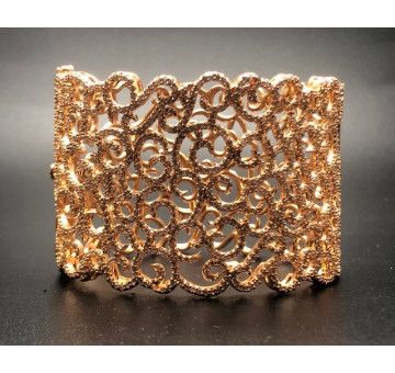 Pulsera ancha rígida oro rosa 2