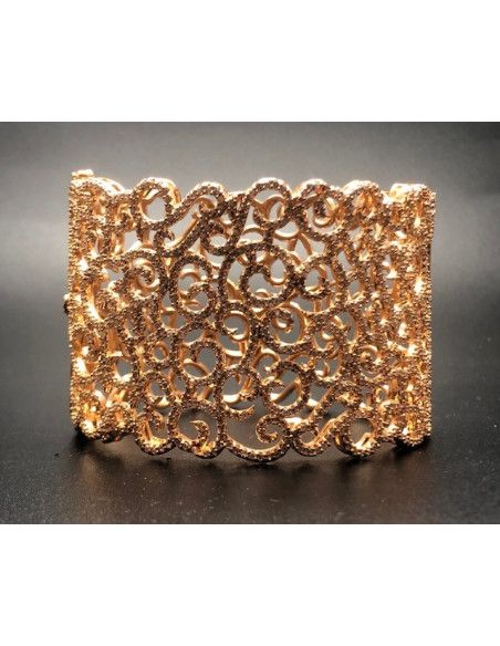 Pulsera ancha rígida oro rosa