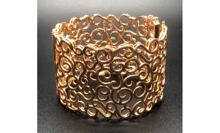 Pulsera ancha rígida oro rosa