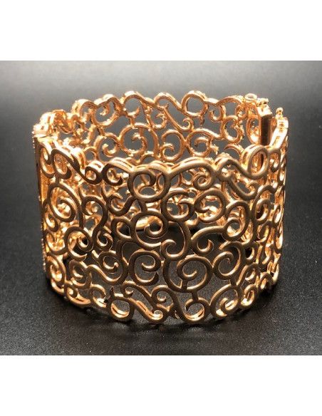 Pulsera ancha rígida oro rosa