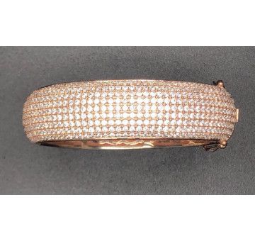 Pulsera rígida color cobrizo circonitas