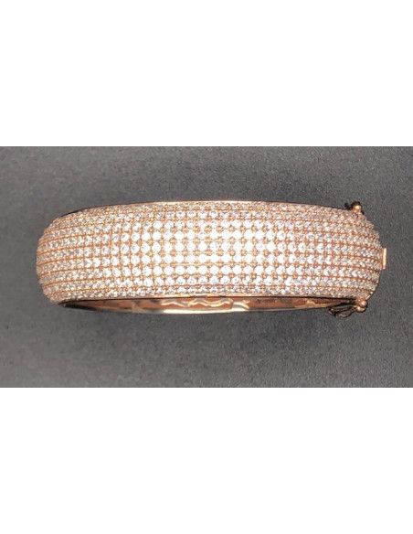 Pulsera rígida color cobrizo circonitas